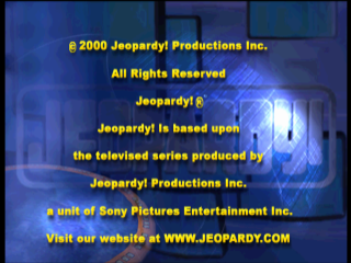 Jeopardy 2nd Edition title screen for Playstation